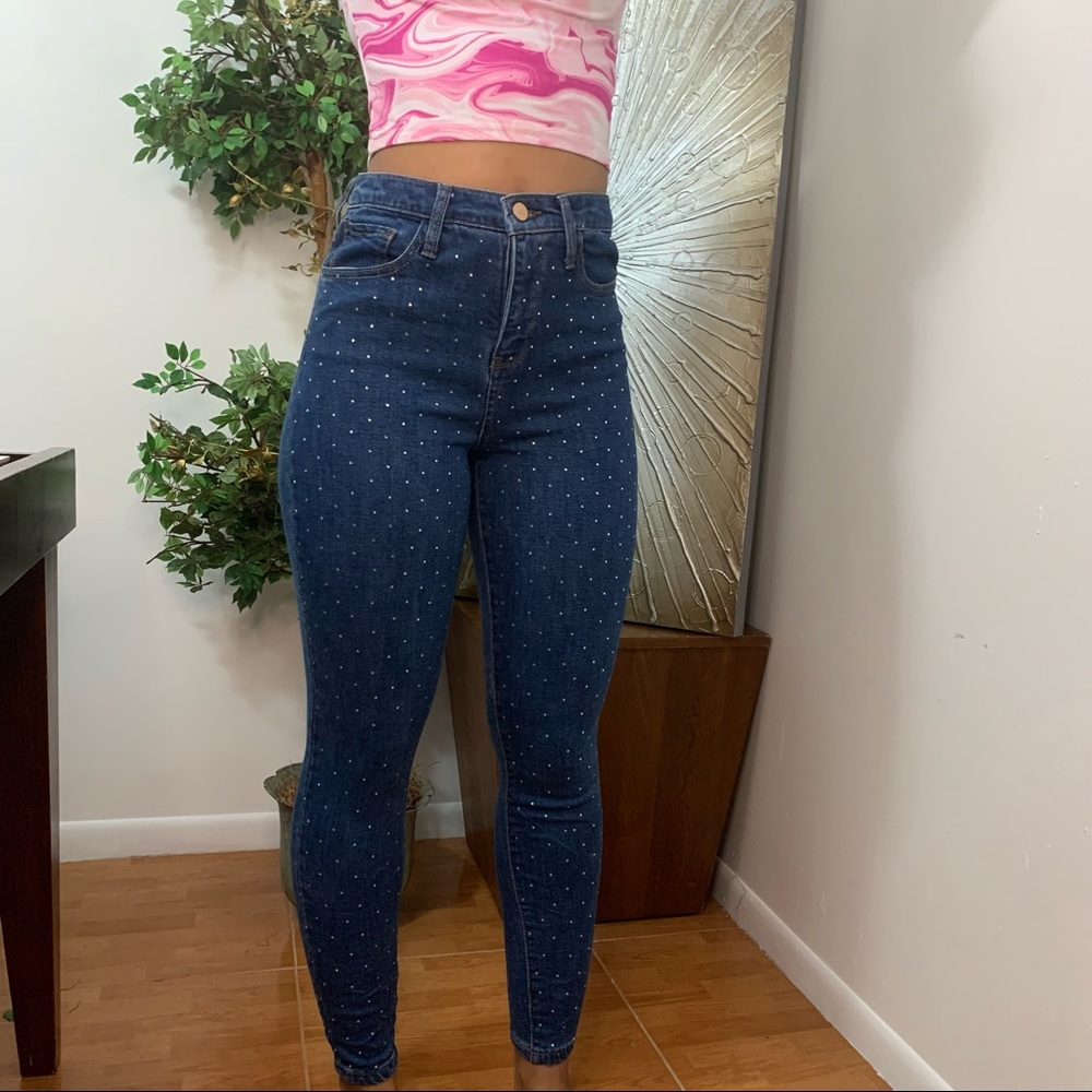 Wild fable rhinestone high rise skinny jeans